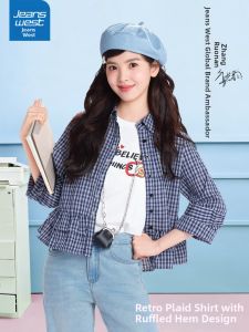 Jeanswest | Flared Lace Vintage Check Shirt Women