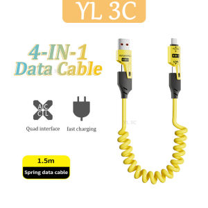 4-in-1 1.5M Fast สายชาร์จ Usb Type-C สําหรับ Usb-C 65W Charger สายชาร์จลวด For iphone
