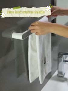 Ecoco Towel Rack Adhesive Wall-mounted Towel Holder for Bathroom Kitchen Slipper Shoe Hanger Organizer