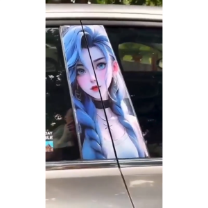 Ready Stock Car sticker PE film Cover Stripe Car Door Center 169 Emoji Column Pillar sticker Car Window Middle