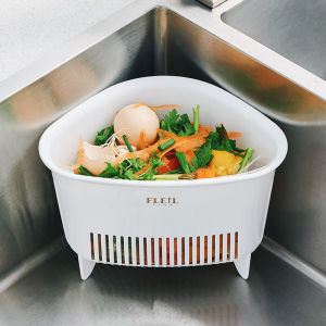 Kitchen Sink Triangle Food Waste Rack Storage Shelf Basket Drain Filter Net for Kitchen Storage And Organization Plastic Material