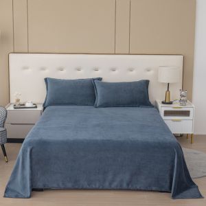 SUNLIGHT HOME Velvet BedsheetSolid Color Bed SheetHigh Quality Mattress Cover