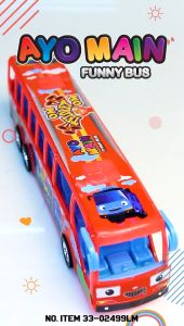 Mainan Bus Suara OM TELOLET OM dan Lampu Led RGB KELAP KELIP MAINAN ANAK bis telolet 30 cm HKR SNI
