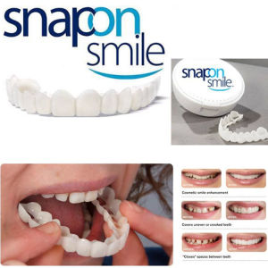 Aksesoris Perawatan Kesehatan Gigi Palsu Longar Renggang Snap On Smile 1 Set Instan Atas Bawah Elastis Tidak Bau