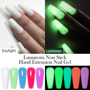 AWStorG 15ML Neon Luminous Non Stick Hand Extension Nail Gel Soak Off UV LED Semi-Permanant Carving Flower Nail Art Varnish