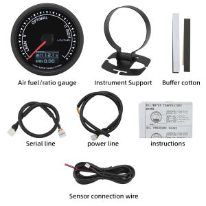 RYSJM | 62mm 7 Colors LCD Car Racing Gauge Turbo Boost Water Temp Volt Oil Press Tachometer Air Fuel Ratio Gauge For 4/6/8 Cylinder Cars