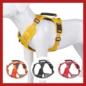 [Stock Ready] Dog Harness Vest Vertical Rubber Grip Adjustable Durable Comfortable Dog Walking Small to Big Pet狗狗牵引绳 宠物胸背带