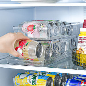 Freezer Internal Storage Rack Beverage Storage Double-Layer Automatic Filling Kitchen Beer Cola Can Organizing Artifact