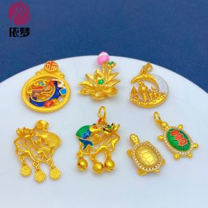 จี้รูปตัวกู๊บกู๊บทองคำดับน้ำมัน จี้รูปดวงจันทร์ สร้อยข้อมือ สร้อยคอ DIY เครื่องประดับ เครื่องประดับ DIY จี้รูปเมฆ