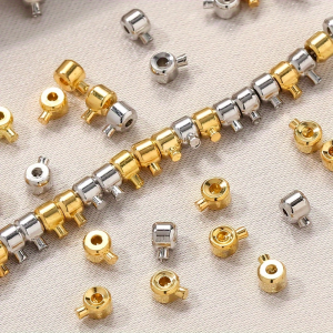 20pcs 3x4mm Positioning Buckles Clasps with Bead Caps - DIY Connectors Necklace & Bracelet Closure Buckles - Ideal for DIY