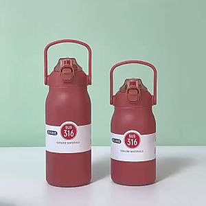 Tumbler 316 Stainless Steel Thermos Cup Mug Bottle Coffee Flask Botol Air Tahan Sejuk Panas Bekas 1000ml Botol Air Besar Big Belly Pot Heatproof