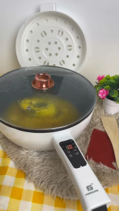 Electric cooker wok electric Frying Pan 4L Smart Multifunctional Big Capacity Non-Stick With Steamer Cooking Pot