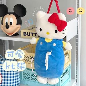 Kawaii Sanrio Hello Kitty Plush Doll Tissue Cover Stuffed Anime Tissue Box Cover Paper Storage Bag Pendant Xmas Gifts