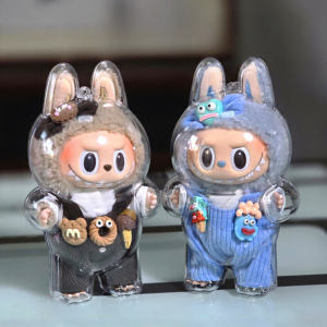 Labubu Have A Seat V1 V2 Acrylic Protective Case Portable Doll Organizer Bag Box Thickened Bag