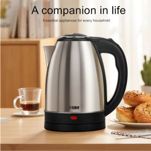JFBONIN Stainless Steel Electric Kettle 1.8L 220V Silver Black Base Separation Desion Rust-resistant Durable for Home Travel