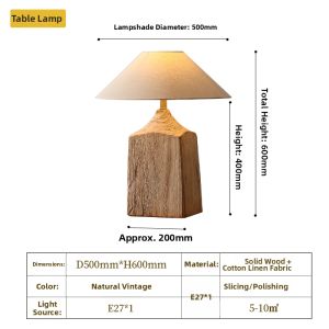 WOGU | Zen-Inspired Vintage Bedside Lamp