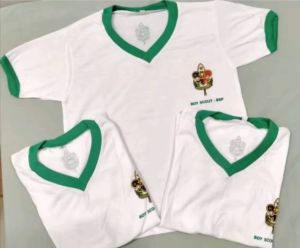 Boy Scout School Uniform T-Shirt with Green Piping