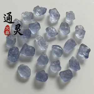 Natural Sky Blue Fluorite Raw Stone Pendant Men Women Style DIY Jewelry Ice Sugar Sky Blue Crystal Teaching Specimen Ornament