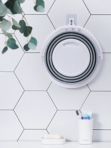 Foldable Round Collapsible Pail / Portable Water Bucket for Laundry Camping Travel