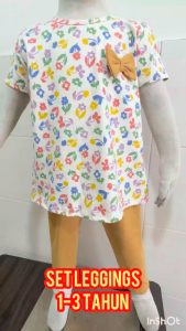 Baju Set Leggings Baby Size 1-3 Tahun Baby/Kids Girls Leggings Sets 12-36 Months Set Baju Budak Perempuan 100% Cotton