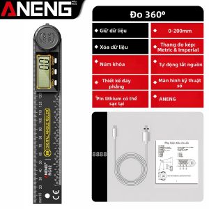 ANENG | ANENG 360 ° Thước Đo Góc LCD Kỹ Thuật Số Máy Tìm Góc Có Độ Chính Xác Cao Để Kiểm Tra Và Đo Phòng Chế Biến Gỗ Dụng Cụ Nhựa Đa Chức Năng