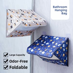 Bathroom Hanging Clothes Bag Waterproof Dormitory Laundry Storage Organizer Wall Mounted Clothing Storage Pouch by YouLe