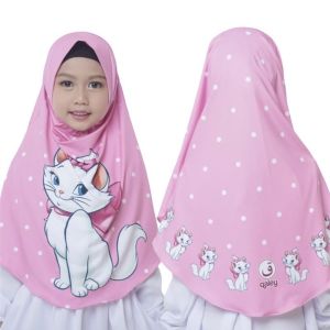 BERGO ANAK MOTIF KUCING / HIJAB INSTANT ANAK MOTIF KUCING