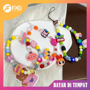 FXG Phone Strap Motif Kartun Wanita Lucu Gantungan Gelang Tangan HP Aesthetic KEY24