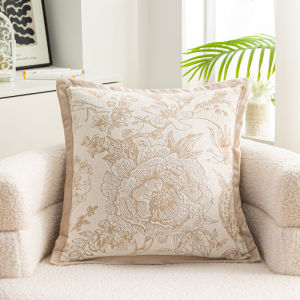 Vintage French Beige Chénille Cushion Cover