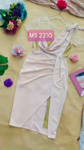 MYDU SHOP | MS 2310 – ĐẦM ÔM DỰ TIỆC CỔ ĐỖ SÁT NÁCH NƠ VAI DUYÊN DÁNG