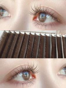 Caramel Brown Single Fluffy Fake Eyelashes Natural Simulation Beauty Salon Professional Flat Brush BCD Double Tip Eyelashes