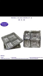 Mika Plastik Sekat 4 Mika Alas Size 18X18 (Isi 50 Pcs-WMK184)