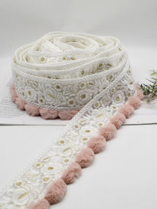 Tianhe Lace New Trending Little Red Book Style French Curtain Embroider Lace Vertical Edge Furry Accessories Accessories Can Be Cut Zero