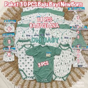 PAKET 30 PCS Paket Brojoll SERI SAGE Baju Bayi Baru Lahir 0-3 Bulan Bayi NewBorn Set Kado Baju Celana Topi Sartaki Jumper Set Gift Hampers Paket Hemat Bayi Baru Lahir SNI Bayi New Born