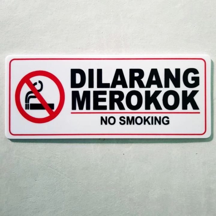 Custom Dilarang Merokok Akrilik Sign Board Lazada Indonesia