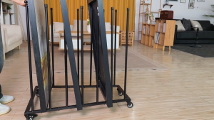 Art Board Storage Cart With Handle Art Storage Rack Canvas Boards Rack with Caster Wheels Mobile Display Stand for Drawing Board Panel Paper Pad for Art Studios Artworks Gallery