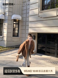 Black Label Teddy Bear M*x Light Motorcycle Style Short Jacket Womens Fur Coat Commute Style Regular Length Winter 2024