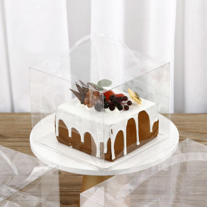 Transparent Mini Cheese Mousse Birthday Cake Packaging Box Handheld 4 Inch 5 Inch Explosion Cheese Cake Dessert Box