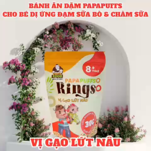 Bánh ăn dặm PAPAFOOD PAPAPUFFS RINGS - 100% Nguyên Liệu Hữu Cơ - CHO BÉ DỊ ỨNG ĐẠM SỮA BÒ & CHÀM SỮA - Gói 30G (MSMV: 8938549094100)