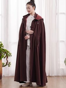 Mens and Womens Lay Buddhist Clothes Pure Cotton Fleece-lined Cloak for Meditation Meditation Meditation Guanyin Cloak Meditation Shawl Monk Costume Spring and Autumn
