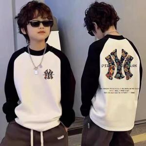 Boys Long Sleeve Thermal T-Shirt Autumn Winter New Style Velboa Inner Wear Casual Polyester Fiber Cartoon Print Fashionable Kids