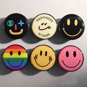 Original Smiley Face Mobile Phone Airbag Stand Wind Buckle Foldable Extendable Niche Yellow Drip Glue Shell Adhesive Fun