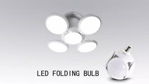 Light Bulb 40W LED Folding Football Bulb E27 5 Leaf Adjustable Super Bright LED UFO Lamp AC 85-265V LED Bulb