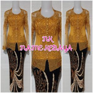 set kebaya pesta kebaya wisuda kebaya murah kebaya gold + rok prisket