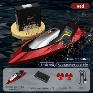 2.4G Mini RC Boat 10km/h High Speed Boat Radio Remote Controlled Ship Dual Motor Electric Racing Speedboat Summer Water Pool Toy