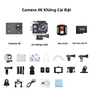 Camera Hành Động Ngoài Trời 4K WiFi Quay Video Gắn Mũ Bảo Hiểm 4K/30FPS Màn Hình 2.0 Inch GPS 170D Zoom 8X Chống Nước Camera Thể Thao Có WiFi