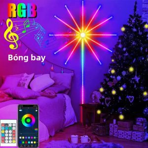 Dải Đèn LED RGBIC Thông Minh USB 5V Hiệu Ứng Pháo Hoa Neon Với Điều Khiển Ứng Dụng Bluetooth Đồng Bộ Nhạc Trang Trí Phòng Ngủ Đèn Tiệc Giáng Sinh