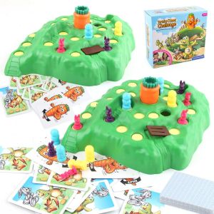 9ใหม่เกมกระดานแบบมีผู้เล่นหลายคนคู่สำหรับเด็กเกมปริศนากับดักกระต่ายของเล่นเกมกลยุทธ์แบบโต้ตอบสำหรับพ่อแม่ลูก