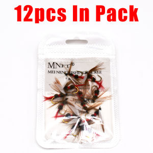 Topranc 12Pcs Fly Fishing Bait Nymph Royal Wulff Dry Wet Flies Bionic Bait Fly Fishing Tackle