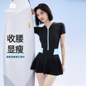 AquaPlay Sports Swimwear Backless One-Piece Swimsuit Black Rash Guard Quick-Drying Beach Swimming Surfing Clothes Diving Outdoor Sport Fashion Style